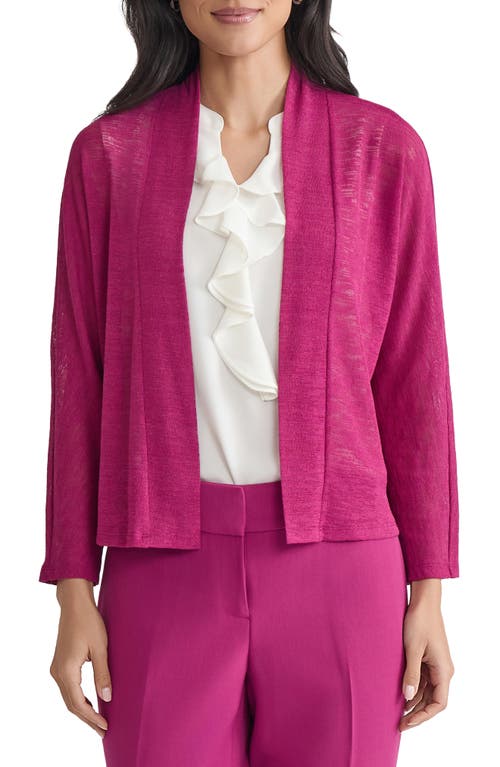 Kasper Dolman Knit Cardigan Sweater In Purple