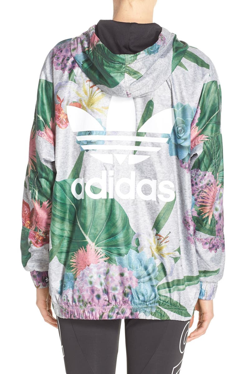 adidas Originals 'Training' Floral Windbreaker Jacket, Alternate, color, 