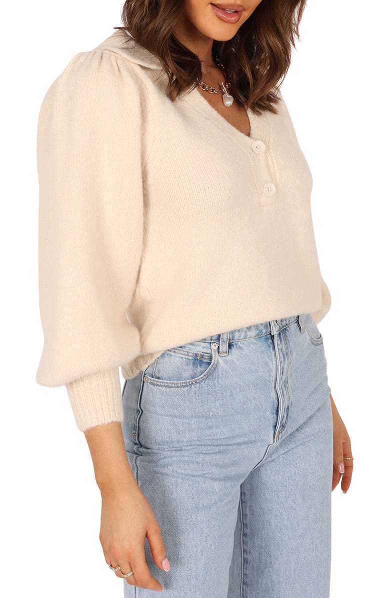 Petal & Pup Kahlani Button Detail Sweater, Alternate, color, Cream