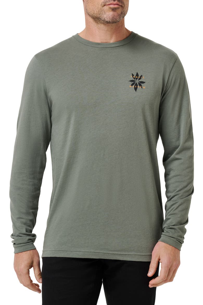 Big Bay Long Sleeve Cotton Graphic T-Shirt, Main, color, DARK OLIVE