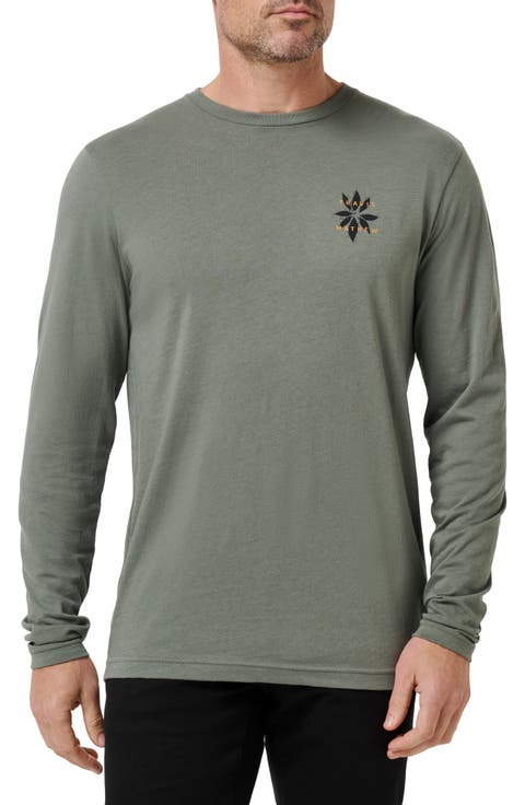 Big Bay Long Sleeve Cotton Graphic T-Shirt