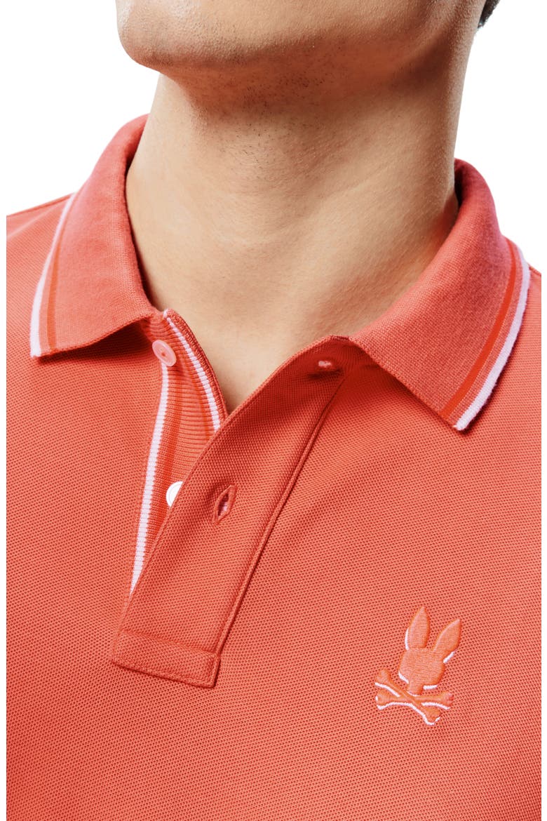 Brad Tipped Cotton Piqué Polo, Alternate, color, EMBERGLOW