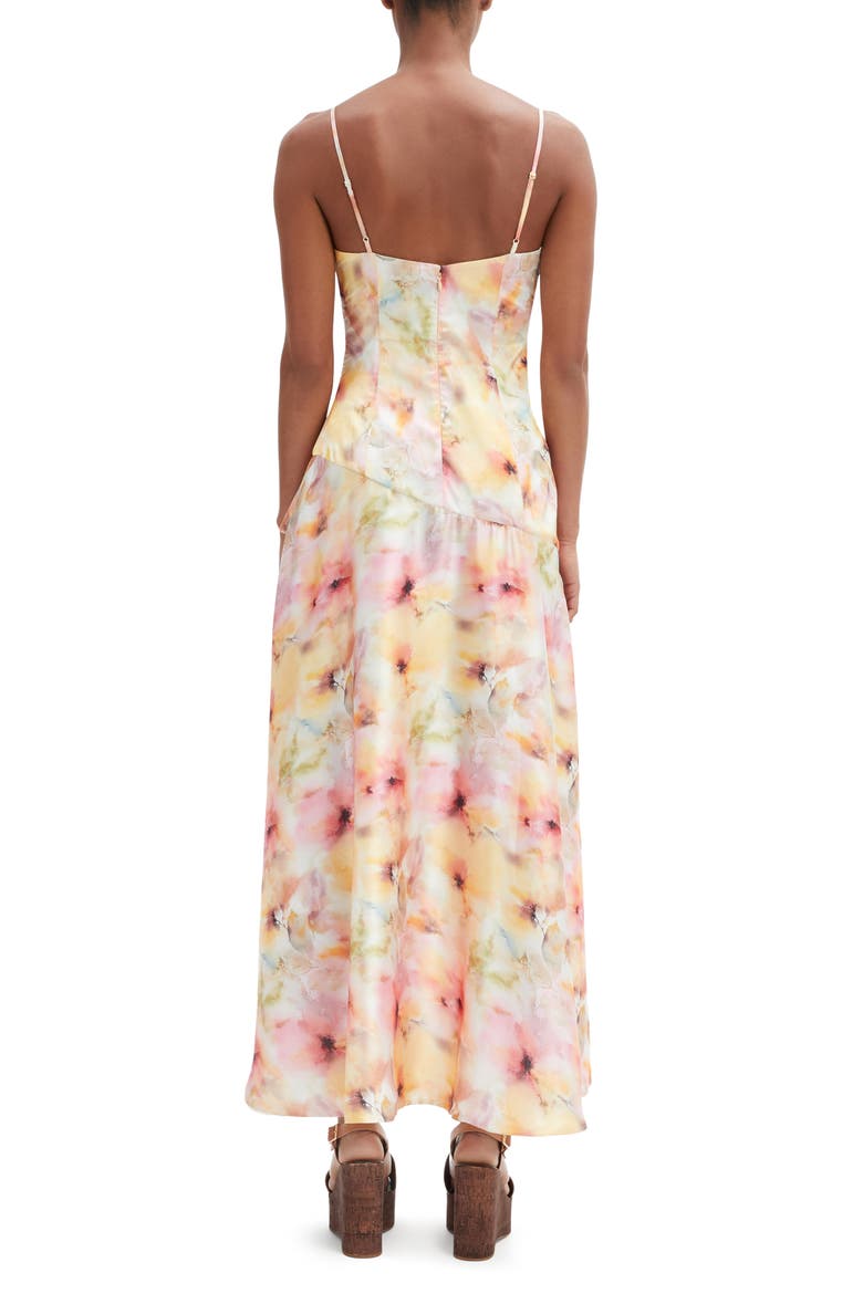 Sorella Floral High-Low Satin Dress, Alternate, color, SUNSET FLORAL