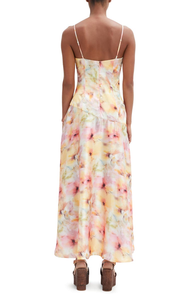Bardot Sorella Floral High-Low Satin Dress, Alternate, color, Sunset Floral