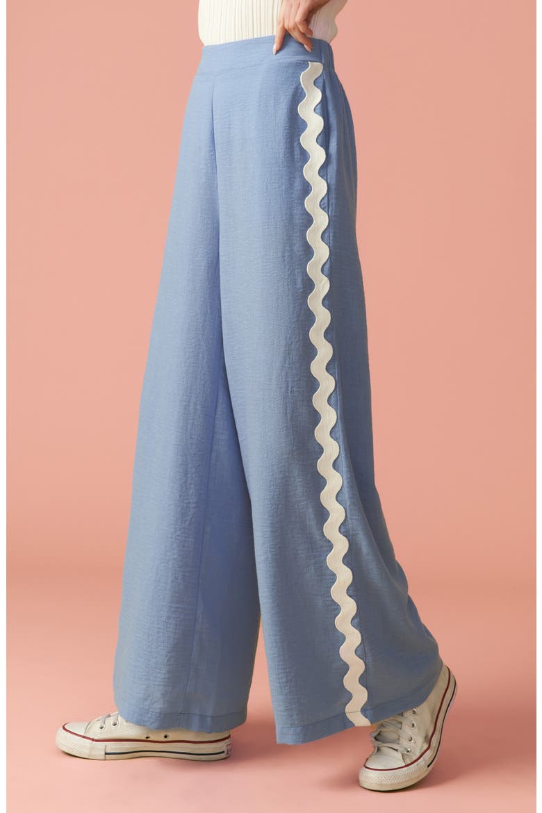 Wavy Wide Leg Pants, Alternate, color, BLUE