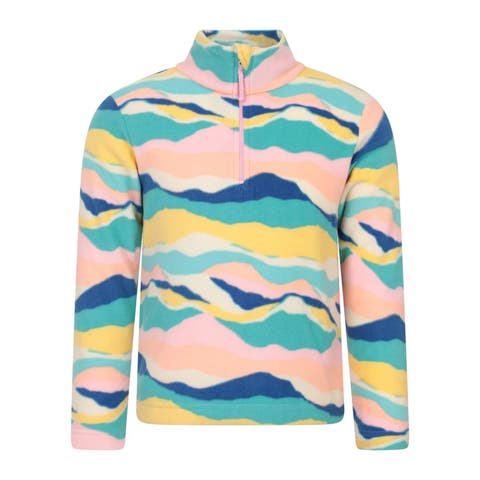 Childrens/Kids Endeavour Abstract Half Zip Fleece Top