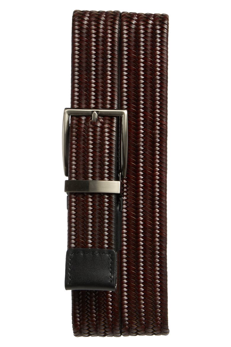 Reversible Braided Leather Belt, Alternate, color, REVERSIBLE BLACK/BROWN