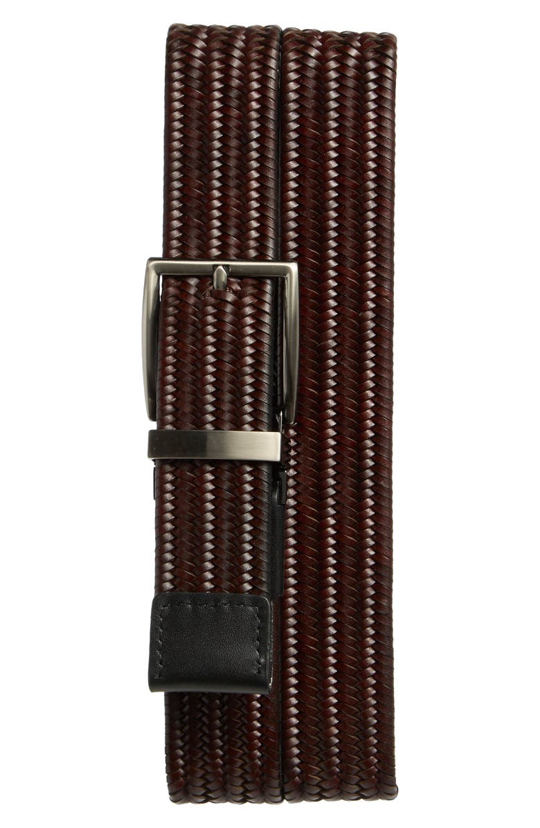 Ted Baker London Reversible Braided Leather Belt, Alternate, color, Reversible Black/Brown