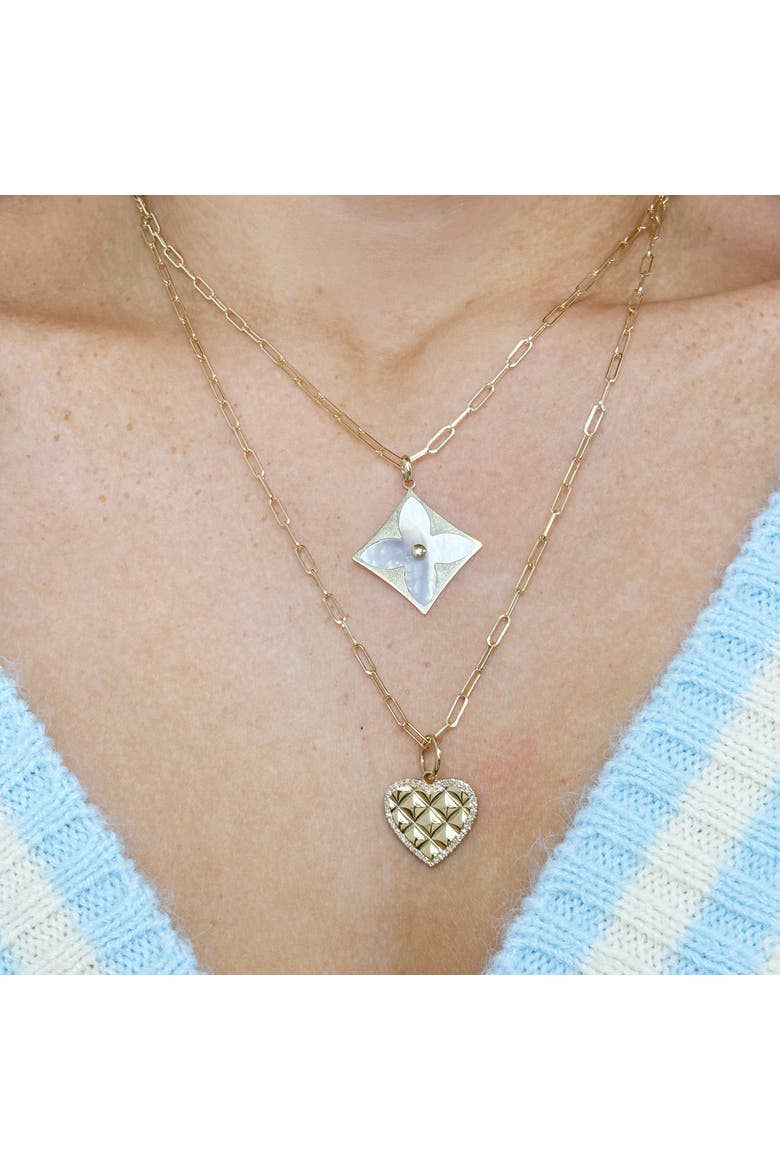 Mother of Pearl Luxe Flower Charm, Alternate, color, Mother of Pearl