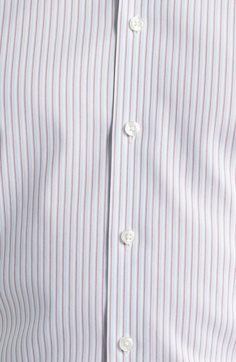 Nordstrom Trim Fit Stripe Premium Performance Twill Dress Shirt, Alternate, color, Blue- Red Torres Stripe