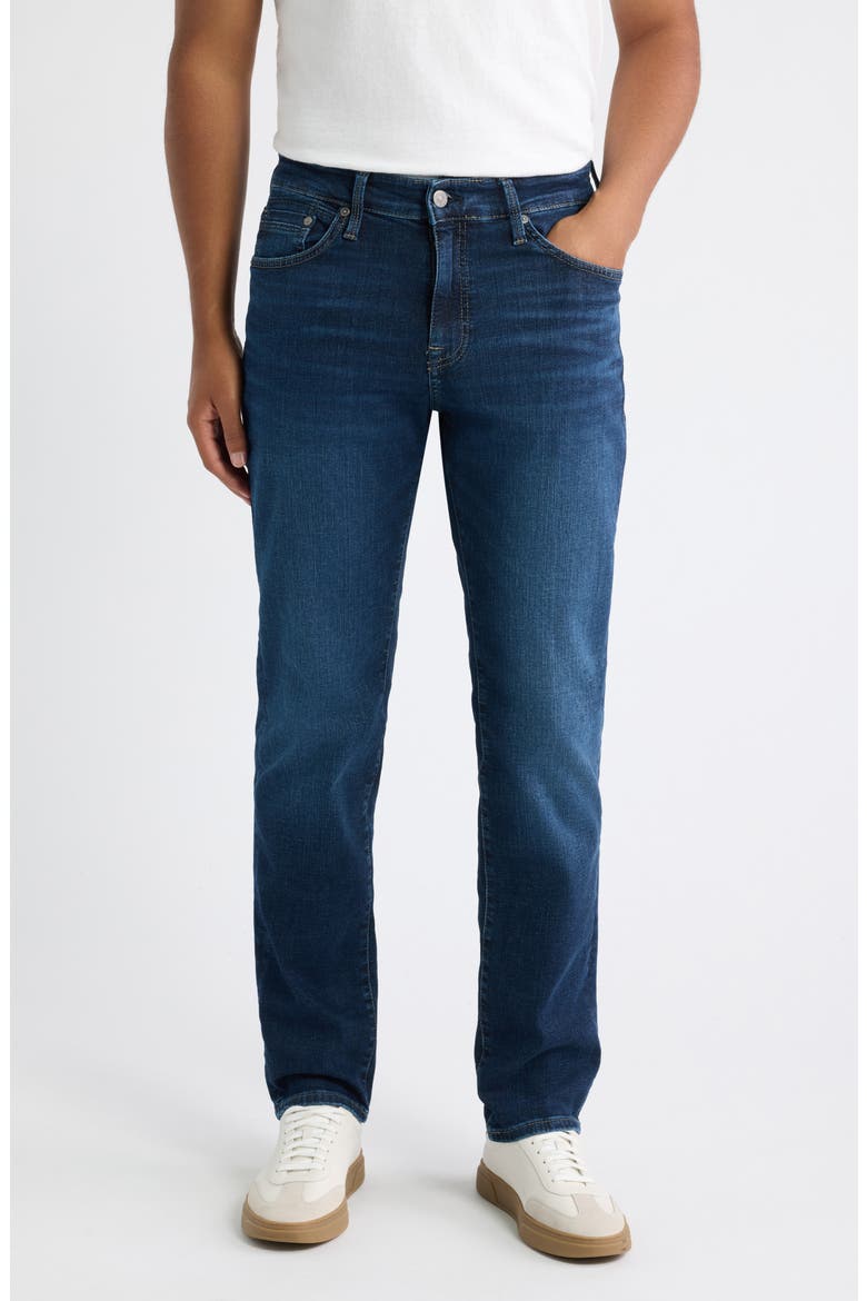 Steve Athletic Slim Fit Jeans, Main, color, DARK BRUSHED ORGANIC