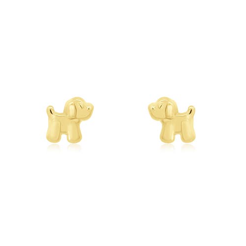 The Lovery Fine Jewelry Baby Puppy Screw Back Stud Earrings In Gold