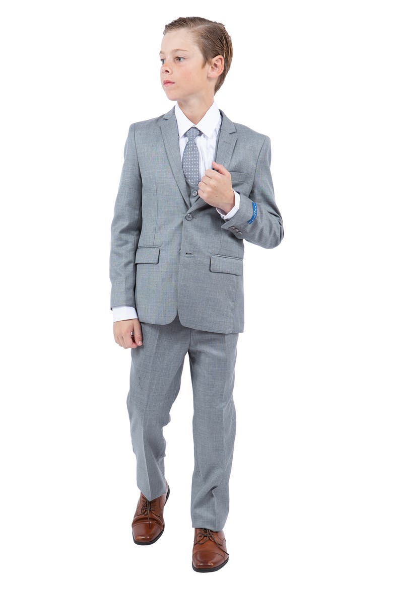 Kids' Shark Gray Five-Piece Sharkskin Suit, Main, color, SHARK GREY