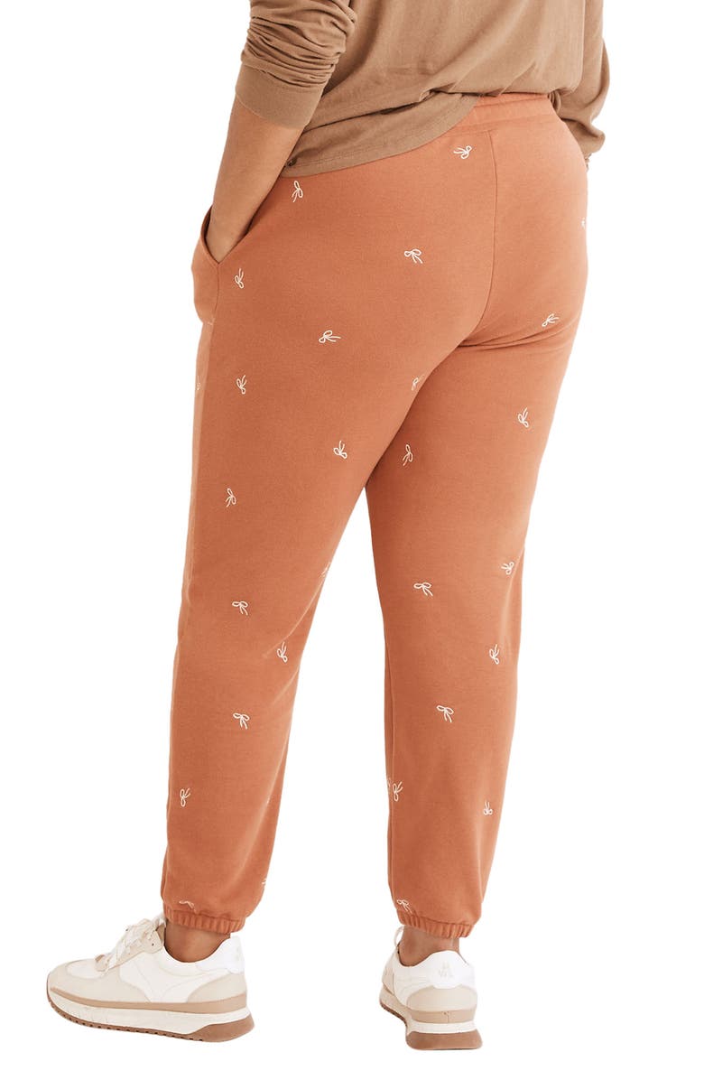 Madewell Bow Embroidered Retro Resourced Cotton Sweatpants, Alternate, color,