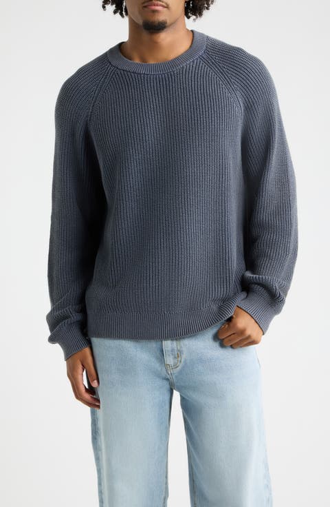 Heavyweight Ribbed Cotton Crewneck Sweater