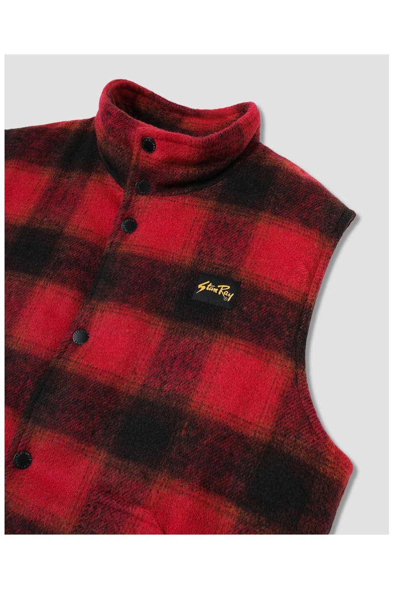 Plaid Cotton Flannel Vest, Alternate, color, RED