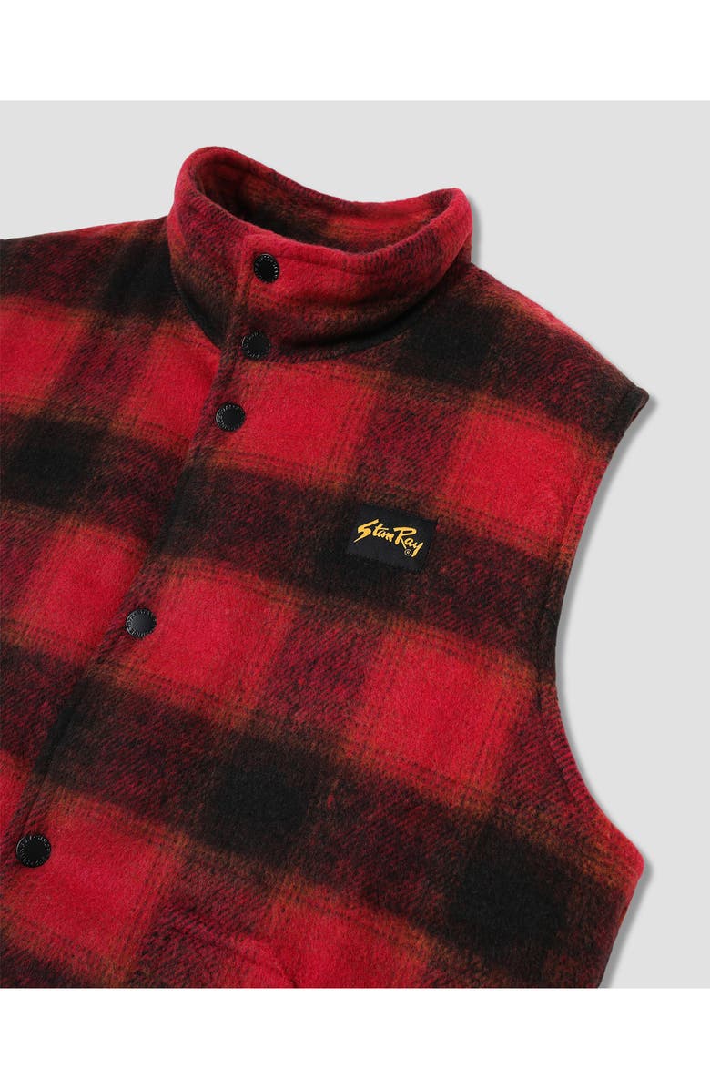 STAN RAY Plaid Cotton Flannel Vest, Alternate, color, Red