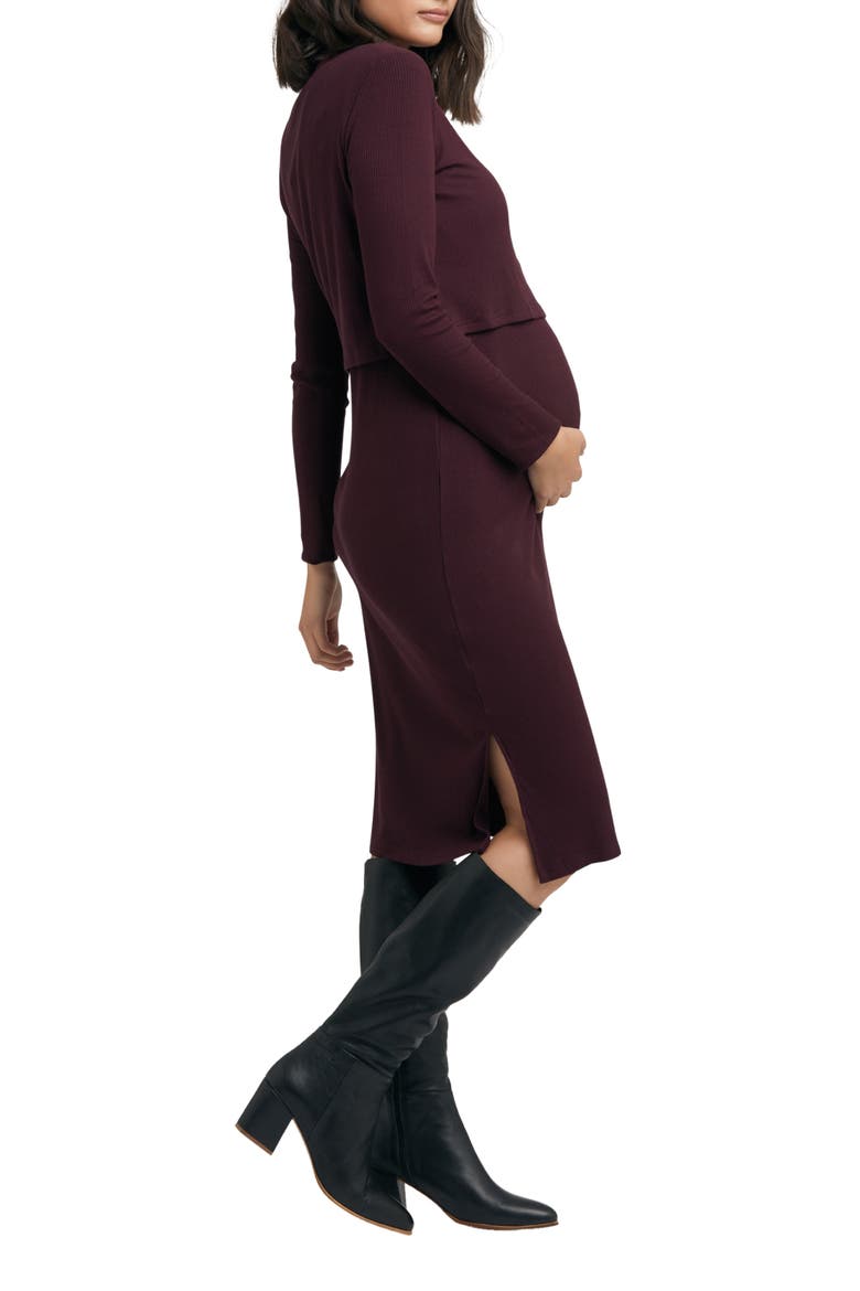 Ruby Rib Dress, Alternate, color, MAROON