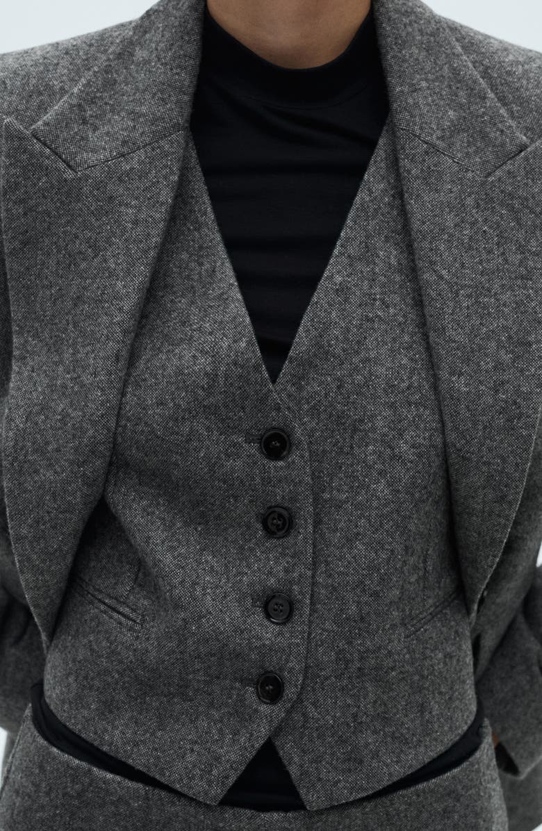 MANGO Marbled Houndstooth Wool Blend Suit Vest, Alternate, color, 