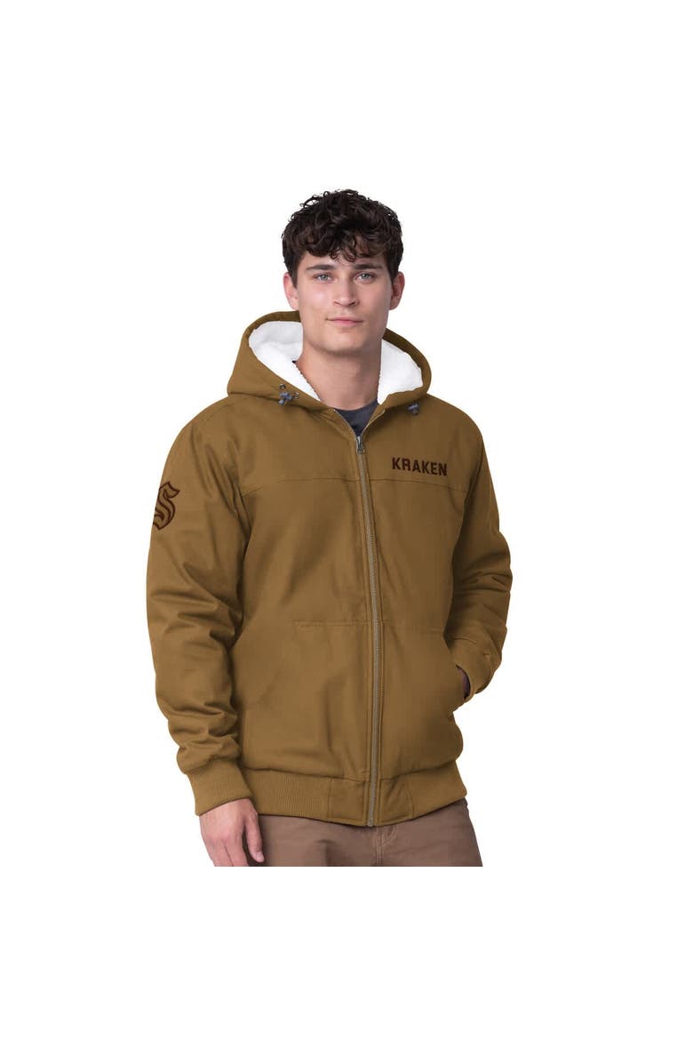 Men's G-III Sports by Carl Banks Tan Seattle Kraken Build Up Full-Zip Hoodie Jacket, Alternate, color, Tan