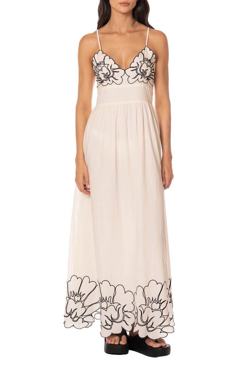 Pendiente Isis Cotton Cover-Up Maxi Dress, Main, color, WHITE