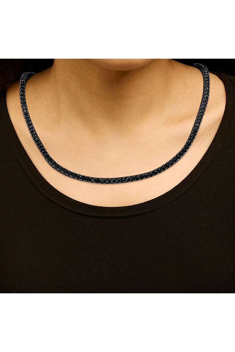 Men's Sterling Silver Black Onyx Tennis Necklace, Alternate, color, Silver