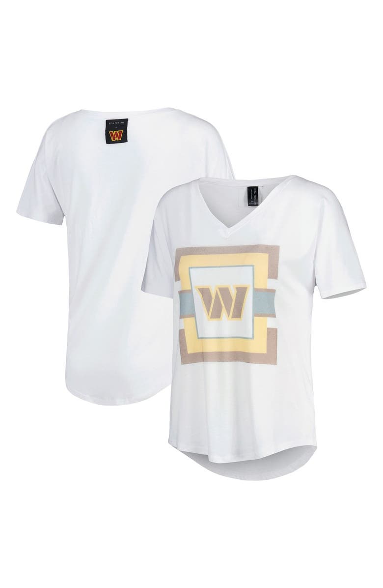 KIYA TOMLIN Women's KIYA TOMLIN White Washington Commanders V-Neck T-Shirt, Main, color, 