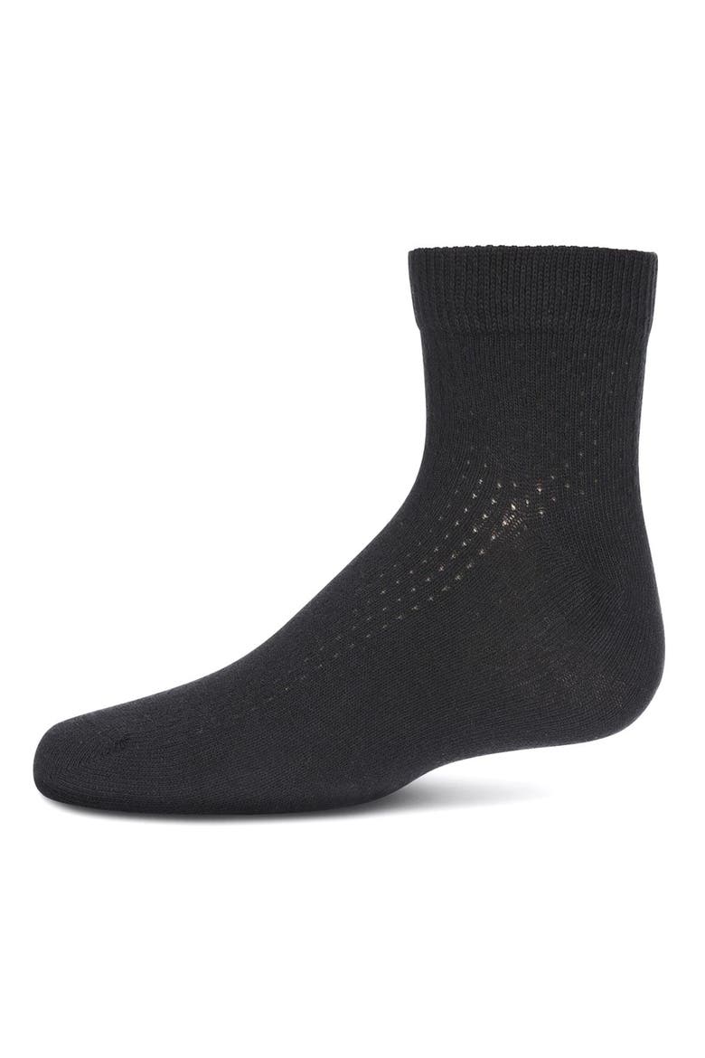 Pointelle Dot Anklet Socks, Main, color, Black