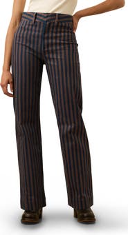 Faherty Twill Tide Stripe Slim Straight Leg Pants