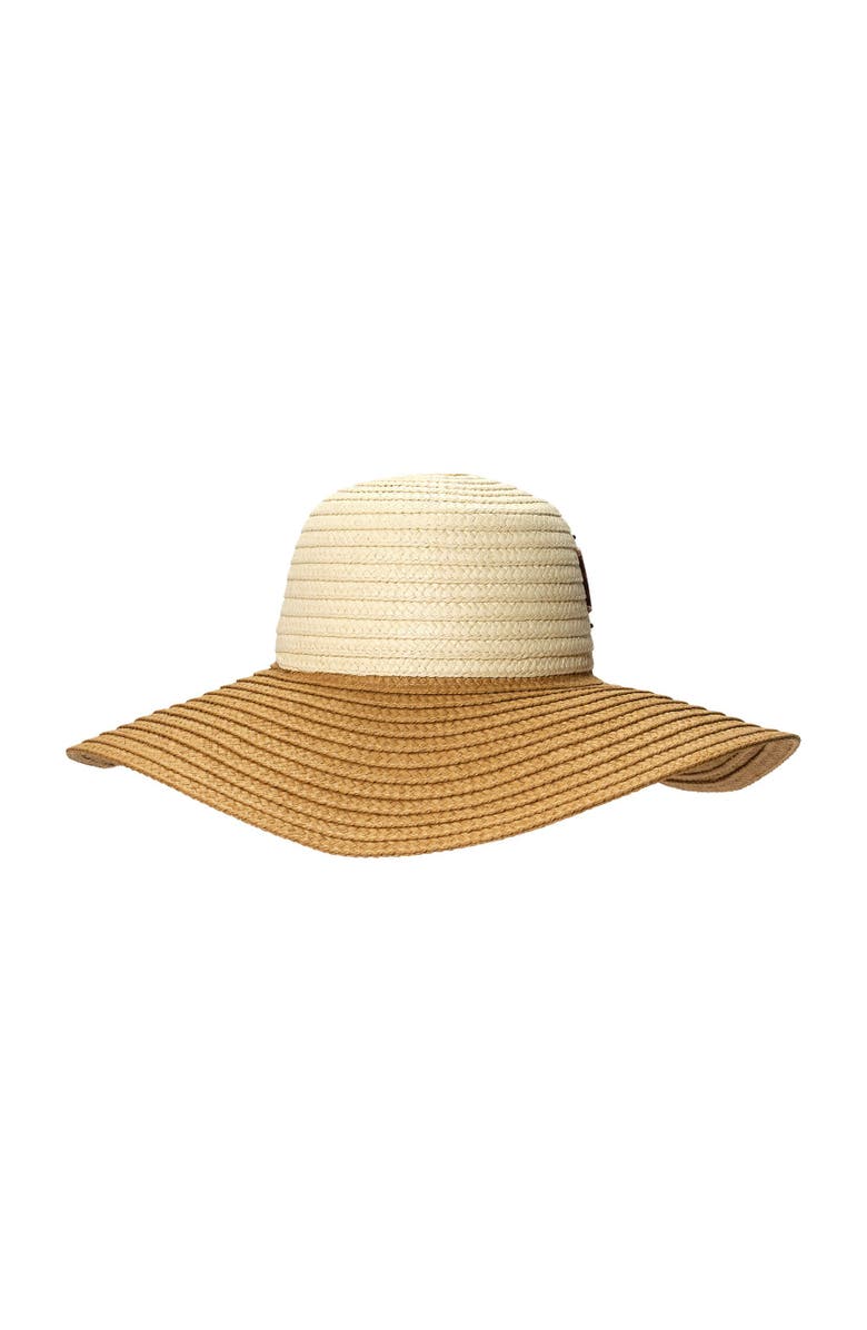 Lauren Ralph Lauren Woven Sunhat With Leather, Alternate, color, Natural/Dk Natural