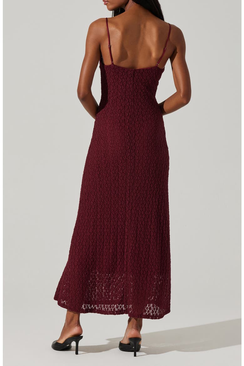 Renaisse Open Stitch Cotton Blend Dress, Alternate, color, PLUM