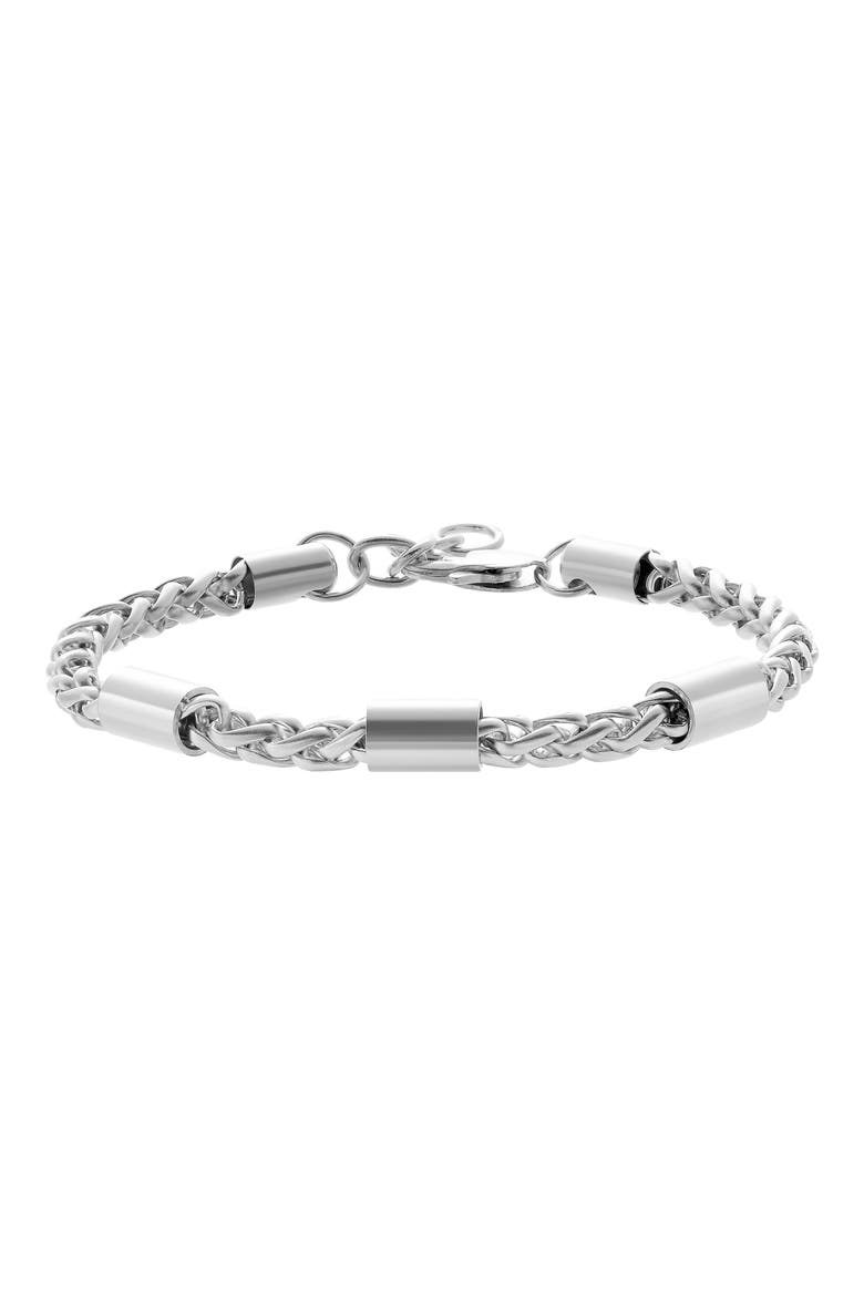 Wheat Chain Bracelet, Main, color, SILVER