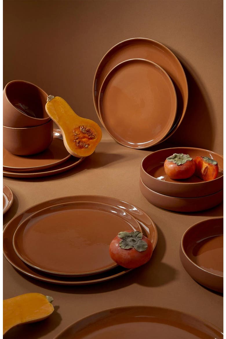 Tunisian 12pc Dinnerware set, Alternate, color, Terracotta