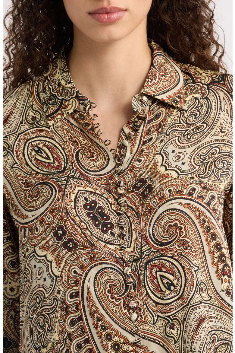 The Pria Silk Blend Printed Shirt, Alternate, color, FOLKLORE