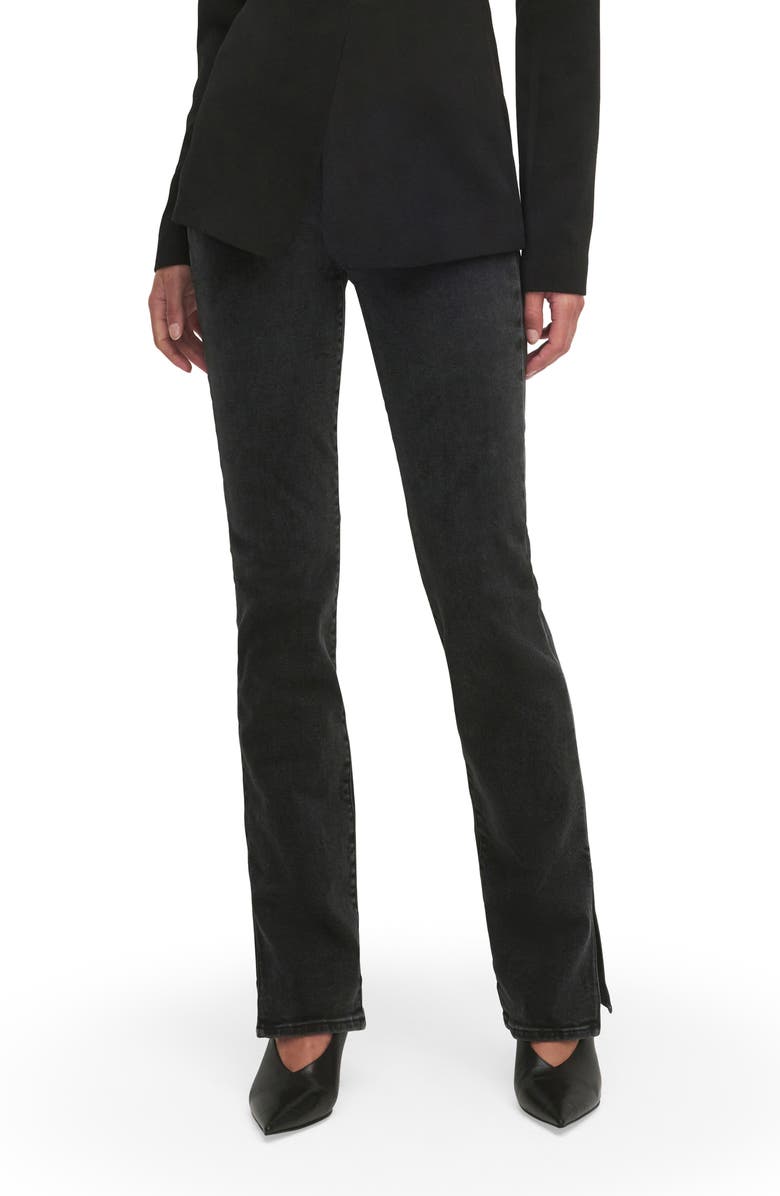 Favorite Daughter The Valentina Side Slit High Waist Straight Leg Tower Jeans, Alternate, color, Boulder