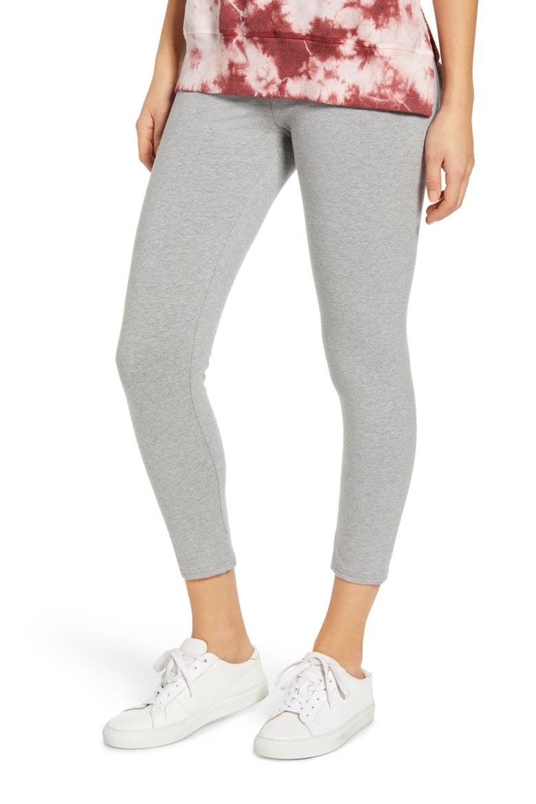 High Waist Crop Leggings, Main, color, GREY MEDIUM HEATHER