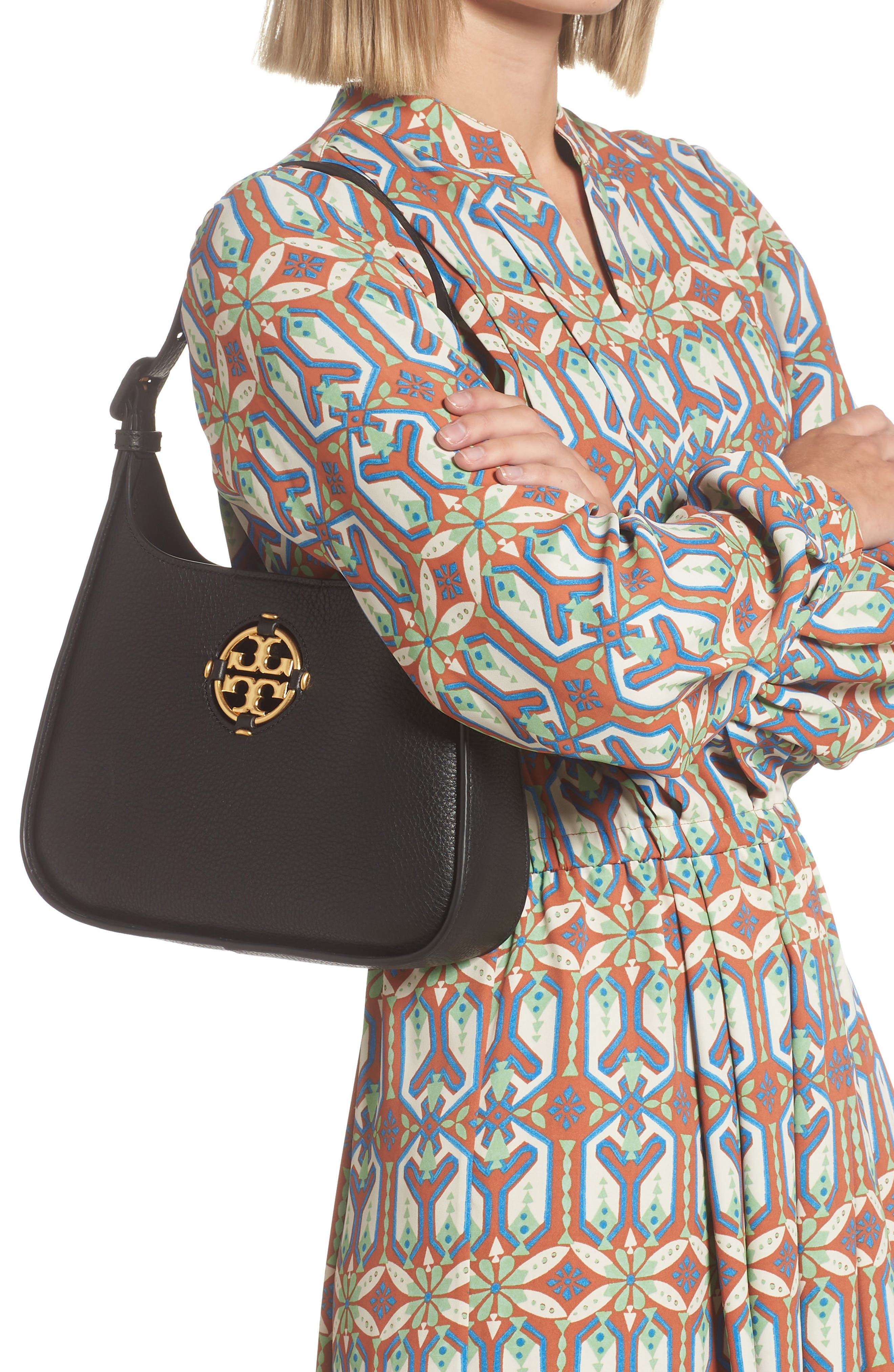 Miller Small Leather Crossbody Bag, Alternate, color, BLACK
