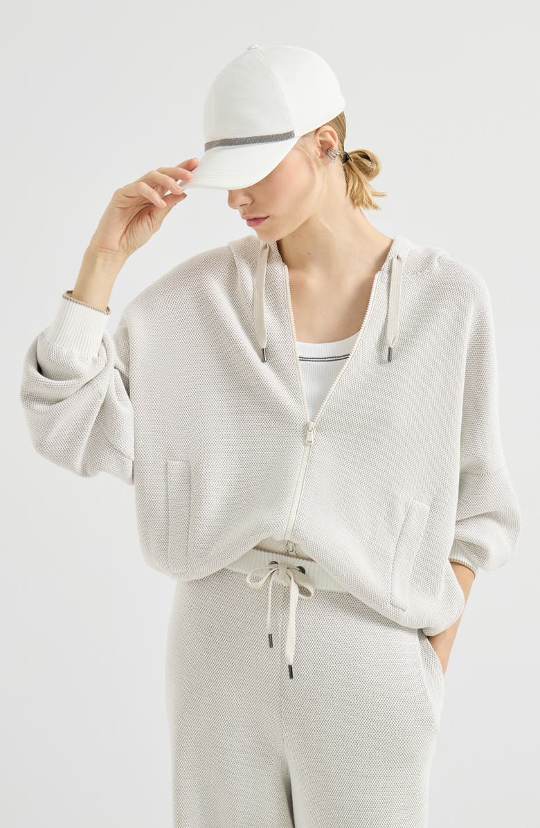 Brunello Cucinelli Honeycomb stitch sweatshirt, Alternate, color, Panama