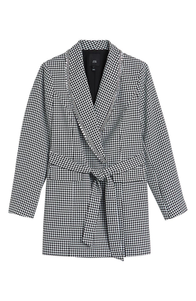 River Island Belted Dogtooth Blazer Dress, Alternate, color, 