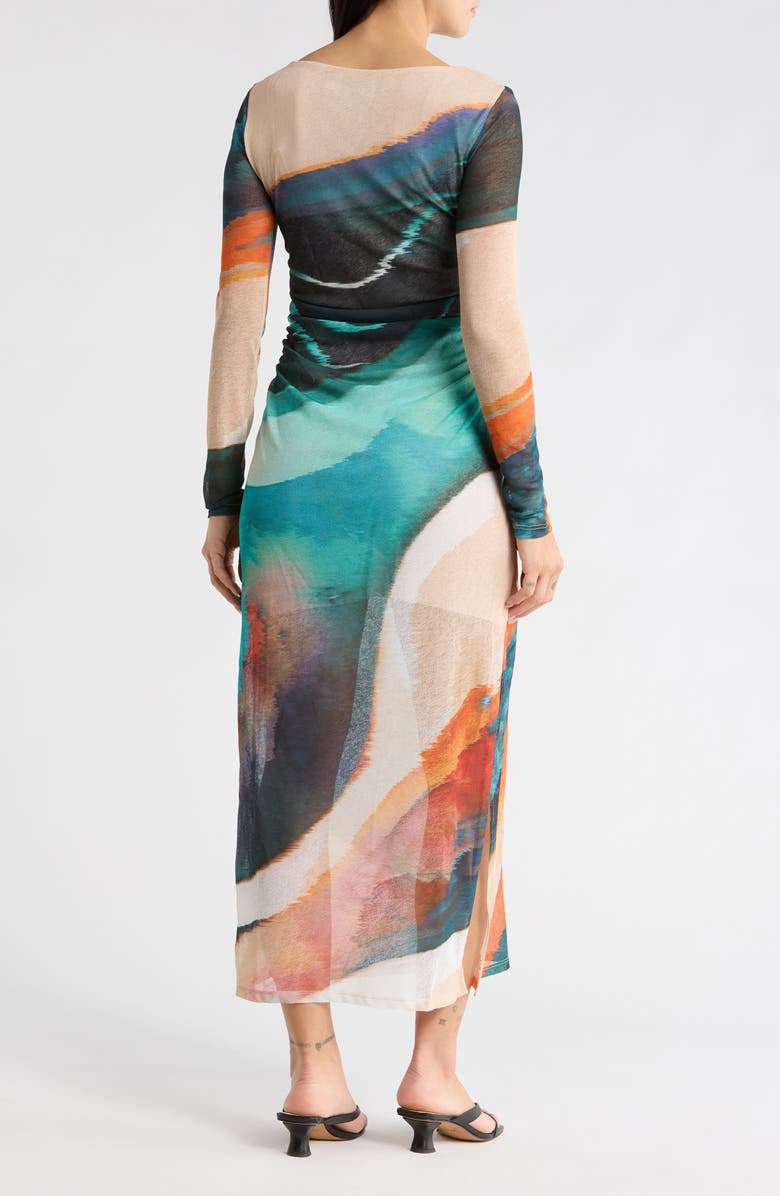 Desigual Print Maxi Dress, Alternate, color, Orange