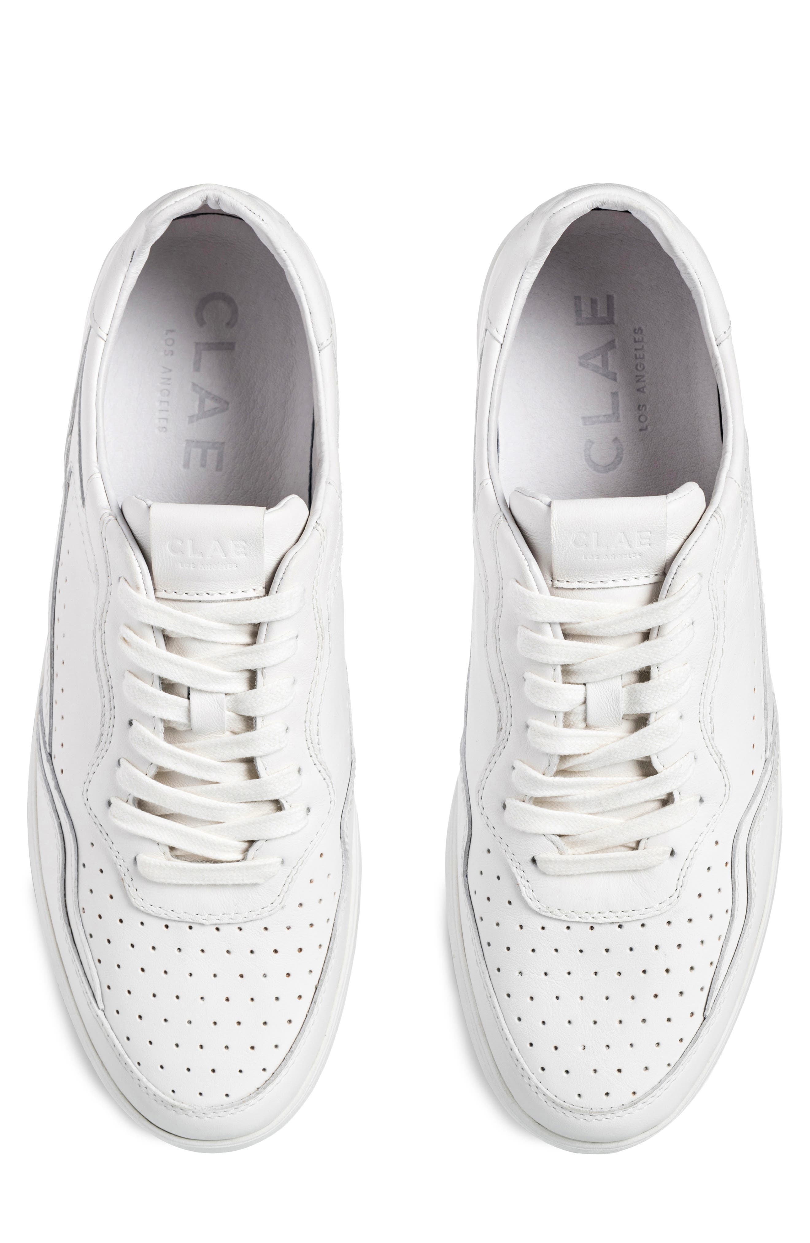 CLAE Haywood Leather Sneaker, Alternate, color, Triple White Leather