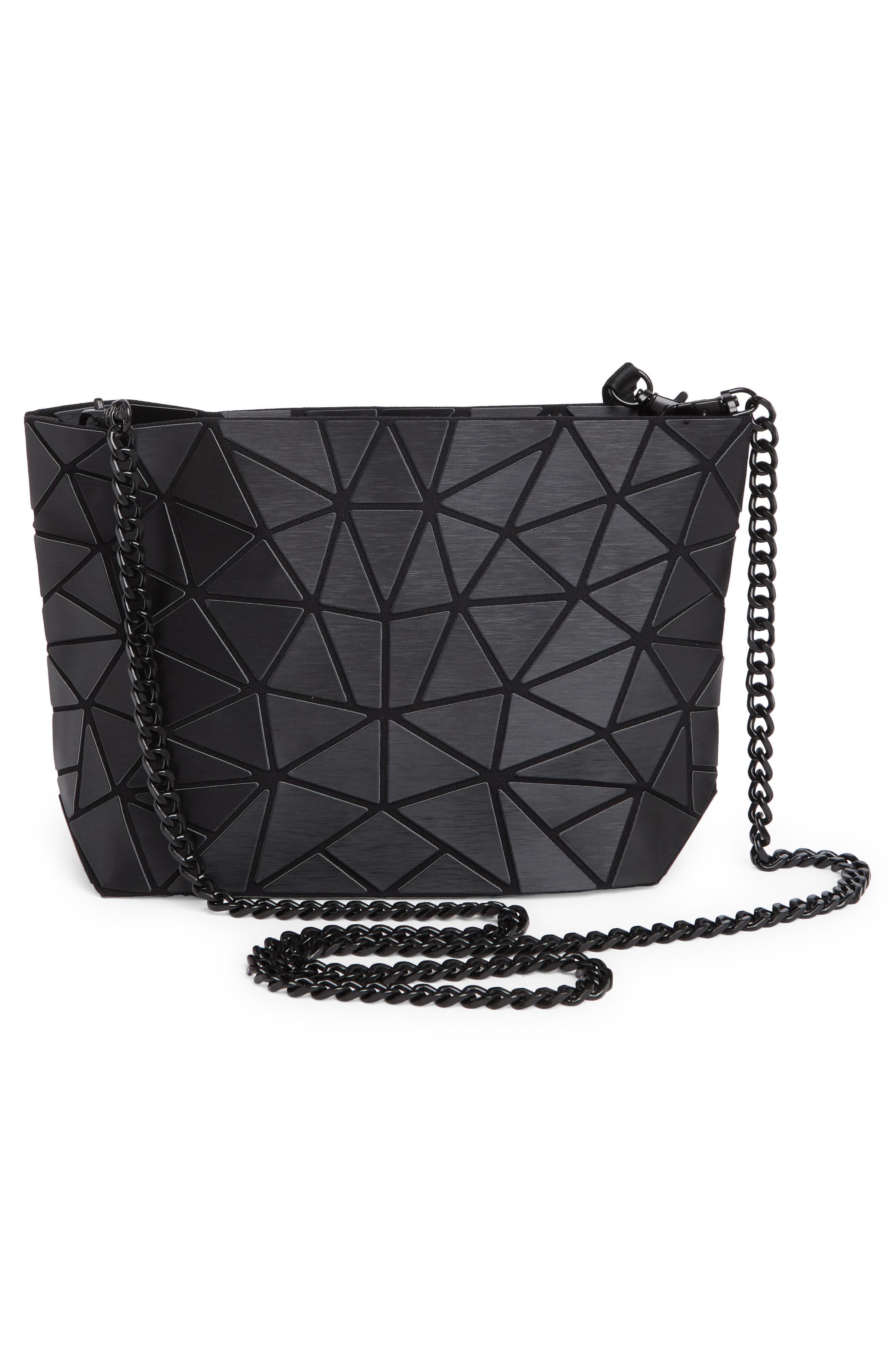 PATRIZIA LUCA Slanted Square Convertible Clutch, Alternate, color, Matte Black