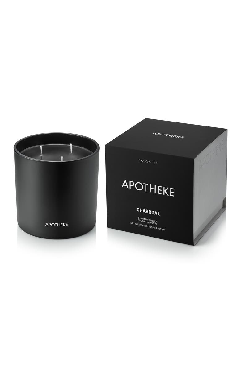 APOTHEKE 3-Wick Charcoal Candle, Main, color,