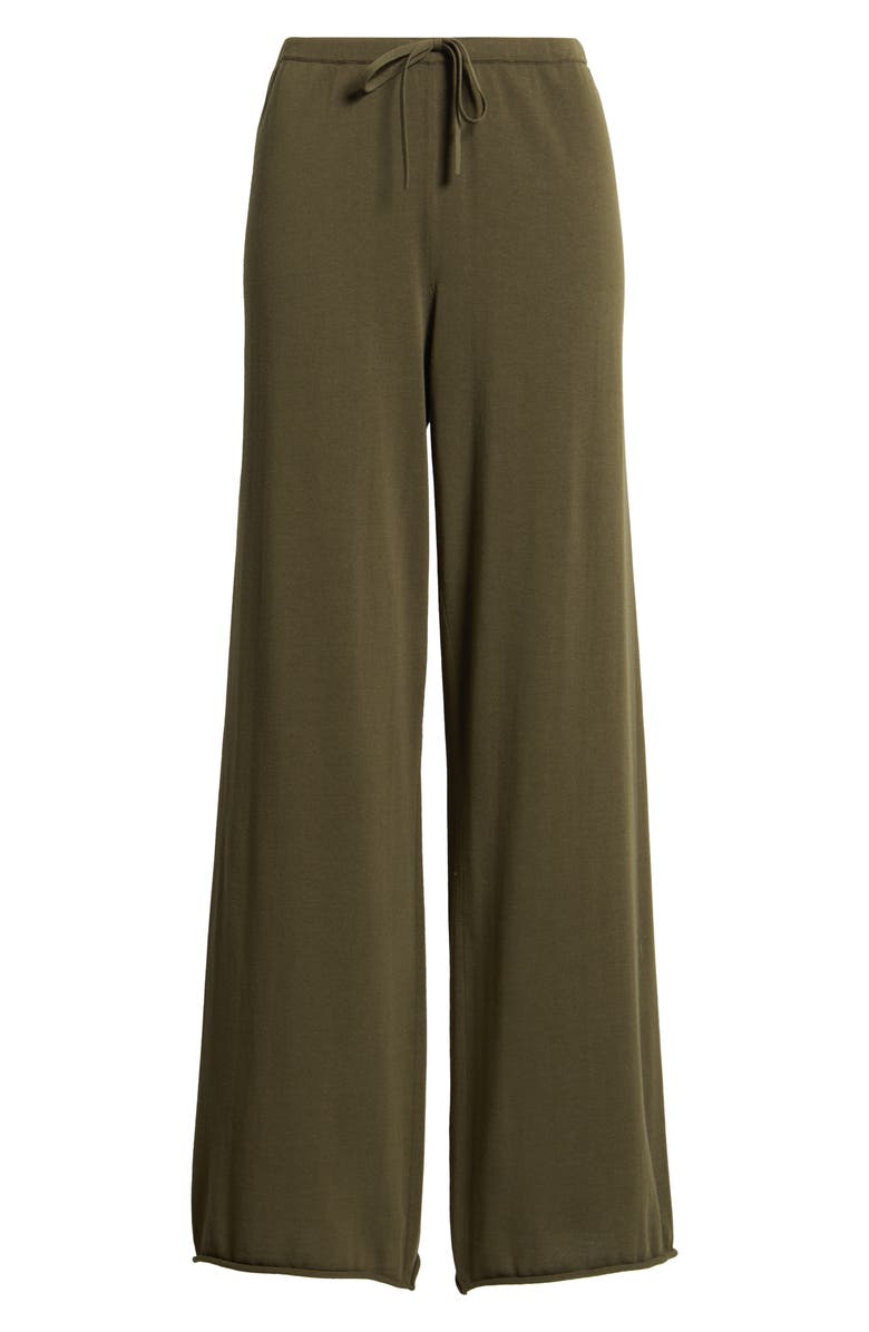 THE GREAT. The Rec Wide Leg Sweater Pants, Alternate, color, Army