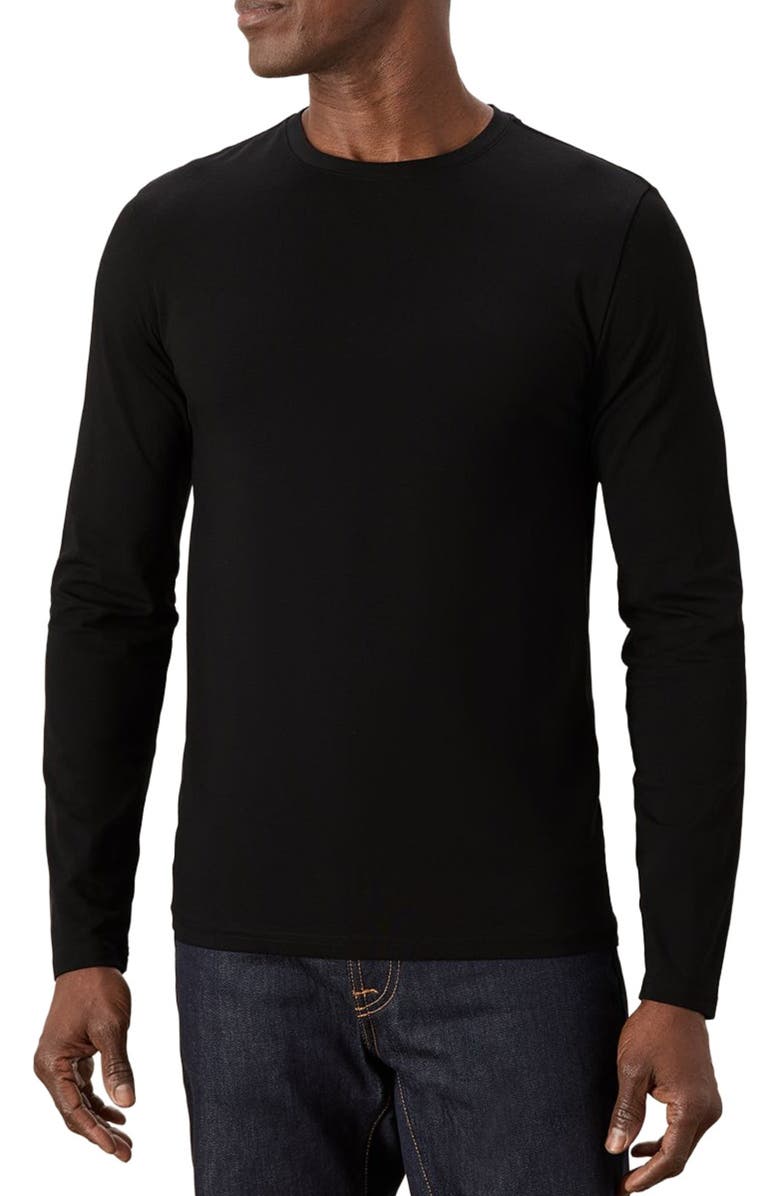 Pact Luxe Essential Slim Long Sleeve Tee Made With Organic Cotton, Alternate, color, Black