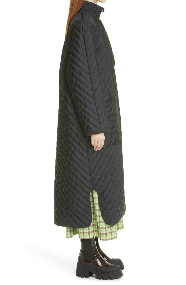 Ganni Quilted Coat, Alternate, color,