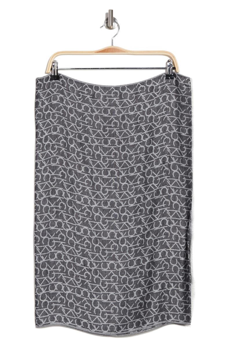 Calvin Klein CK Monogram Logo Pashmina, Alternate, color, Black