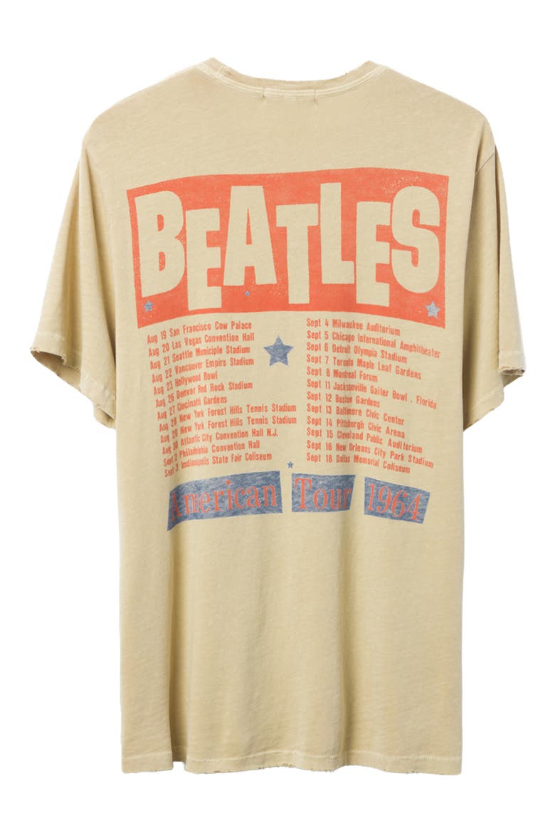Beatles American Tour Cotton Graphic T-Shirt, Alternate, color, CAMEL