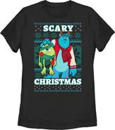 Monsters Inc Women's Monsters Inc Monsters Inc. Mike and Sully Scary Christmas  Graphic T-Shirt