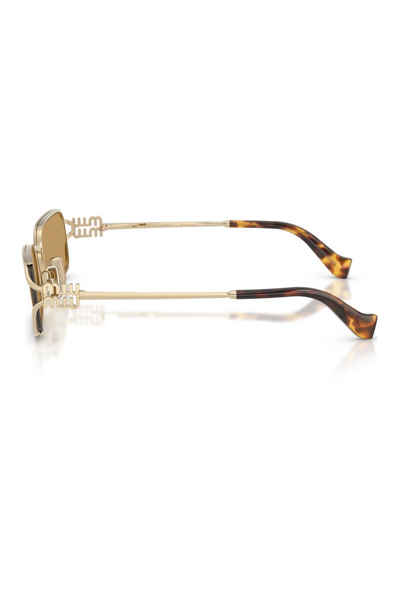 52mm Rectangular Sunglasses, Alternate, color, PALE GOLD / YELLOW
